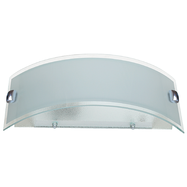 Chrome Button and Sandy Side Glass Kemer Small Sconce